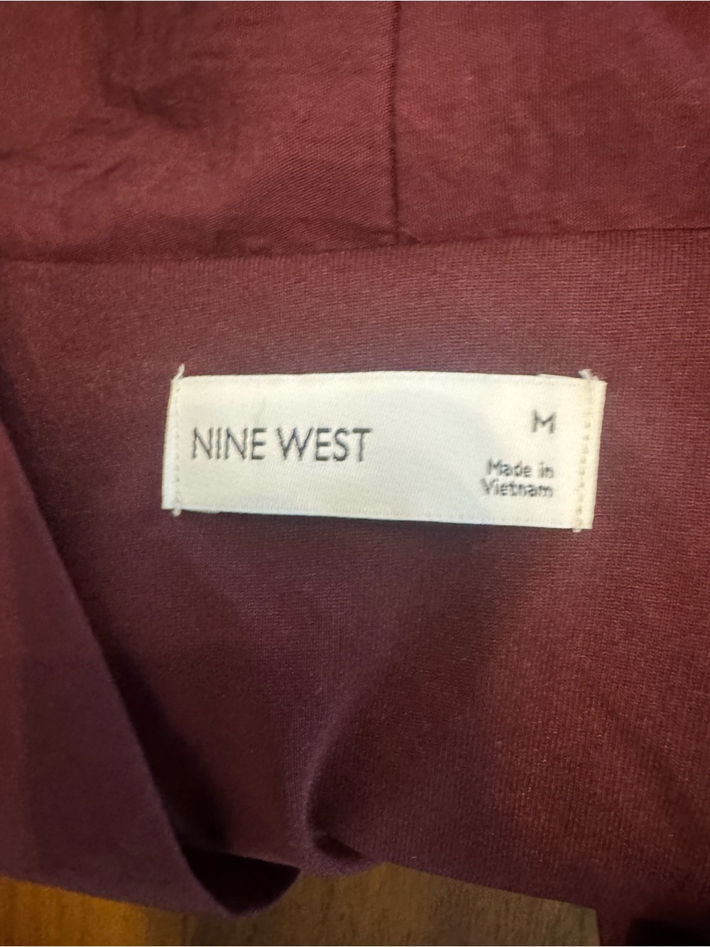 Nine West Burgundy Zip-Front Midi Dress - Picture 4 of 5
